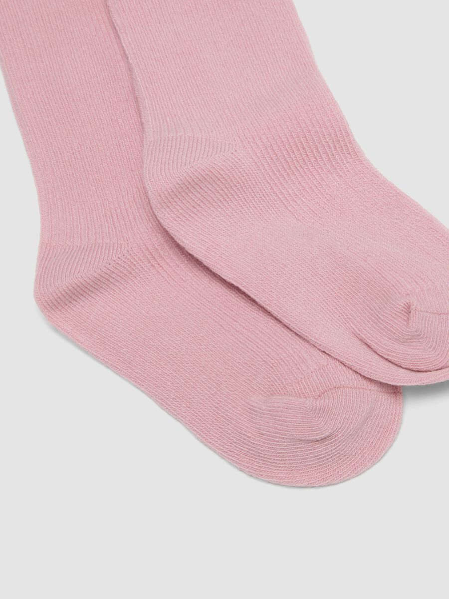 3-pack of long pink socks in stretch organic cotton_2