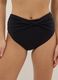 Black bikini bottoms with knotted detail in stretchy shaping fabric_1