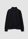Black cotton-blend regular-fit sweatshirt with crew neck and zip_0