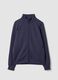 Blue full-zip jacket with stretch Easy Dry fabric collar, regular fit_4