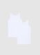 Pack of white sleeveless children's t-shirts in pure cotton regular fit_1