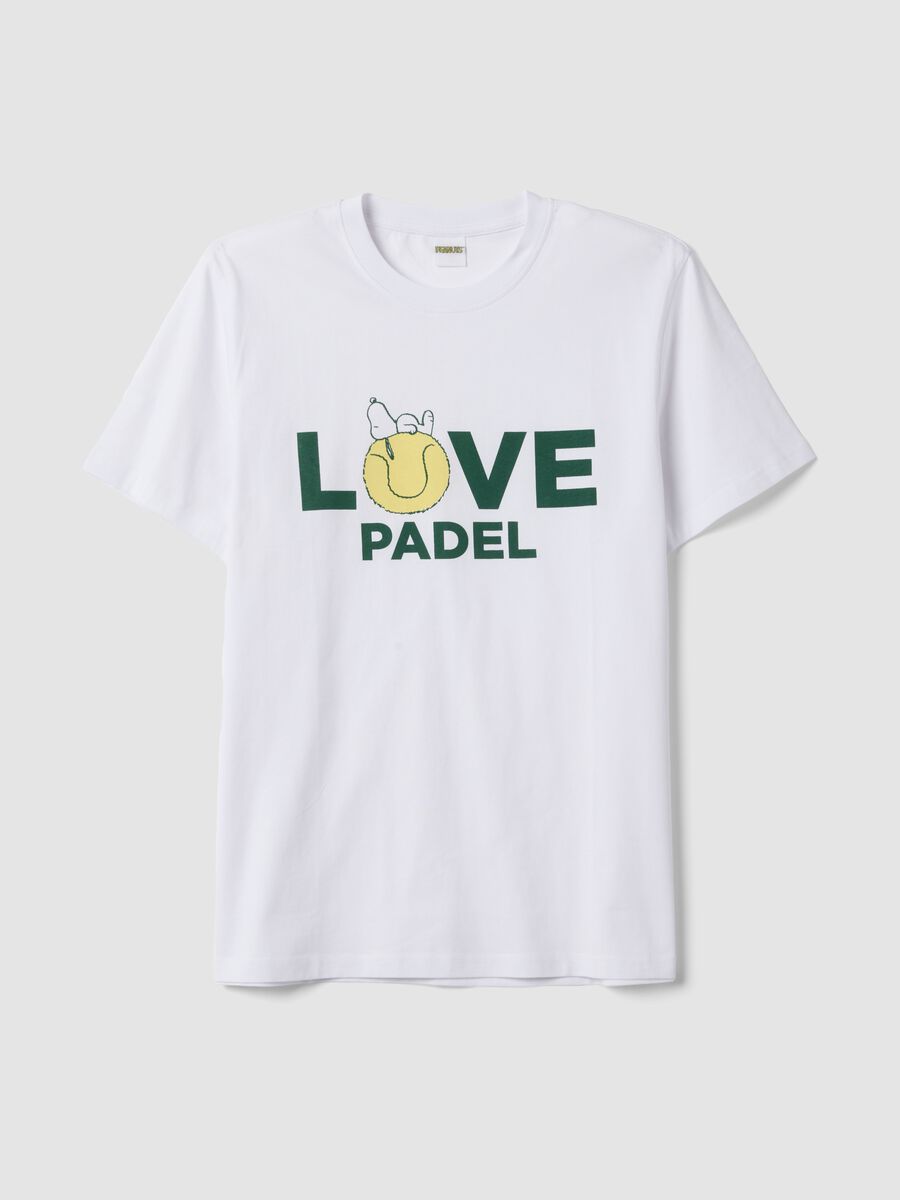 White pure cotton T-shirt with front print_4