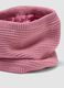 Sciarpa rosa in maglia a collo ad anello_1