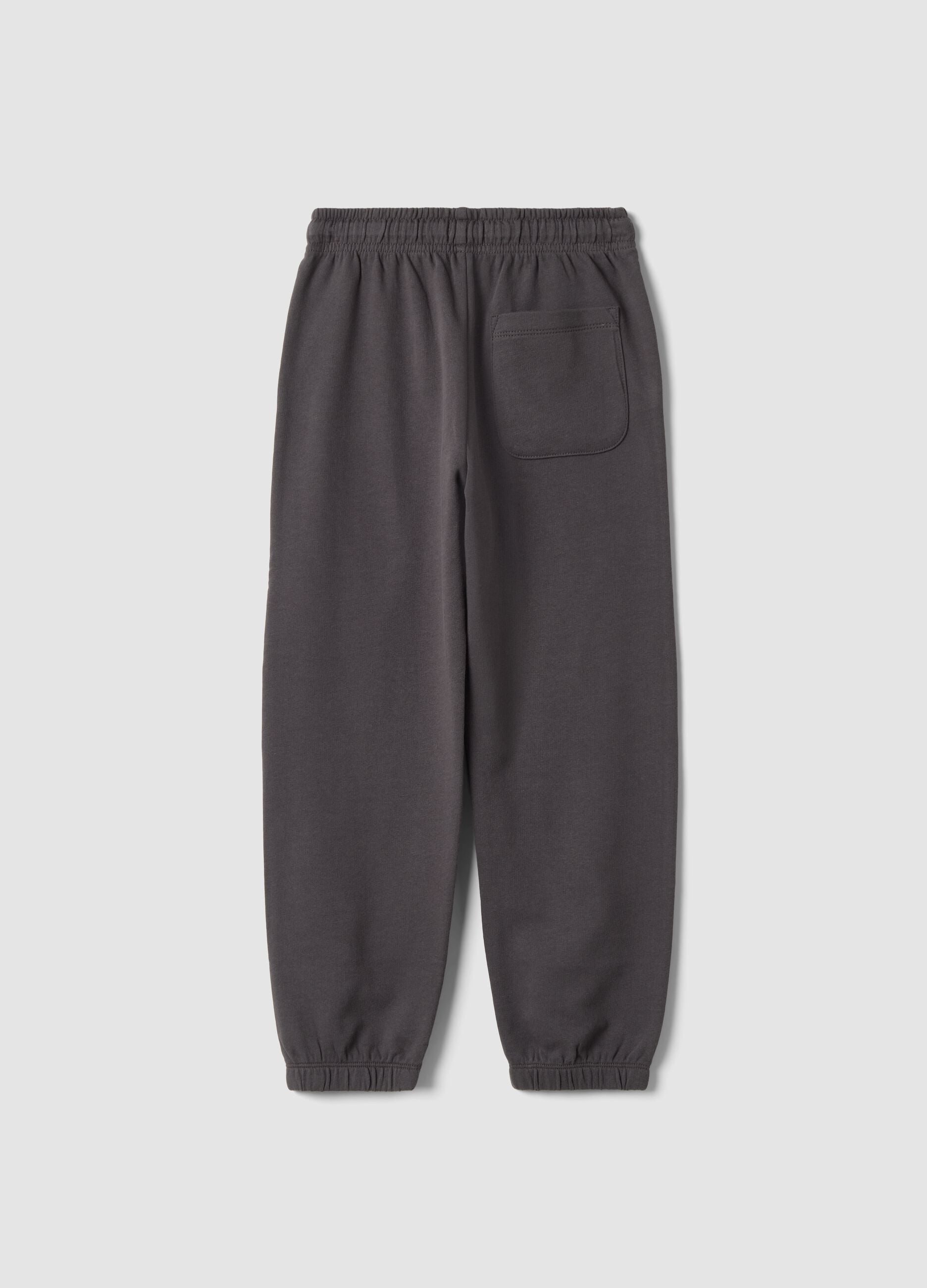 Grey pure cotton joggers with sporty print