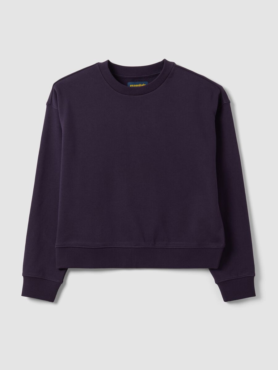 Felpa viola in misto cotone a girocollo regular fit_0