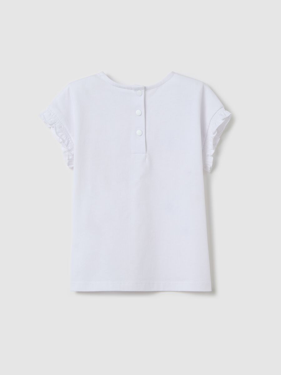 Girls&rsquo; top in white stretch cotton with regular fit_1