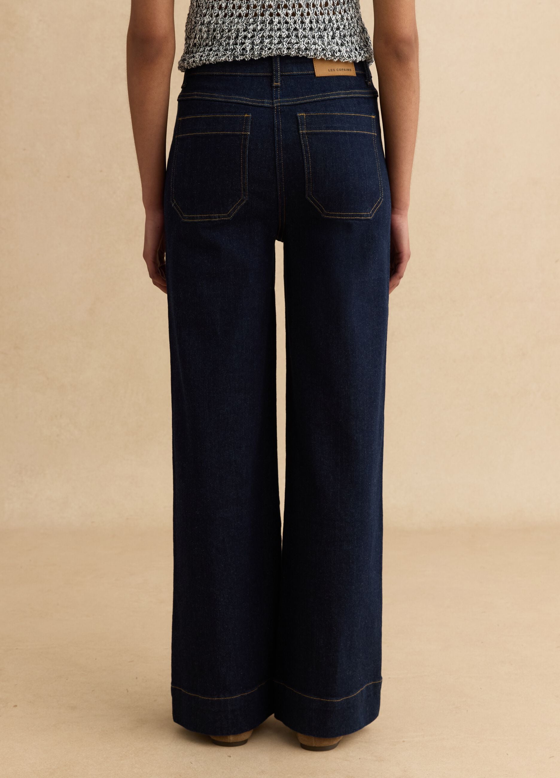Blue Stretch Cotton Trousers Regular Fit