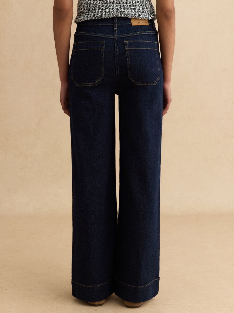 Pantaloni in cotone elasticizzato blu regular fit_2