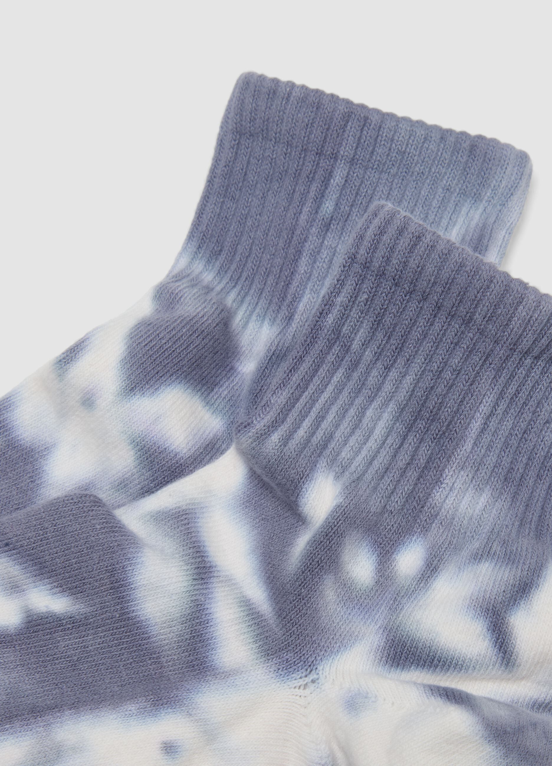 Multicolour tie-dye effect stretchy cotton sports socks