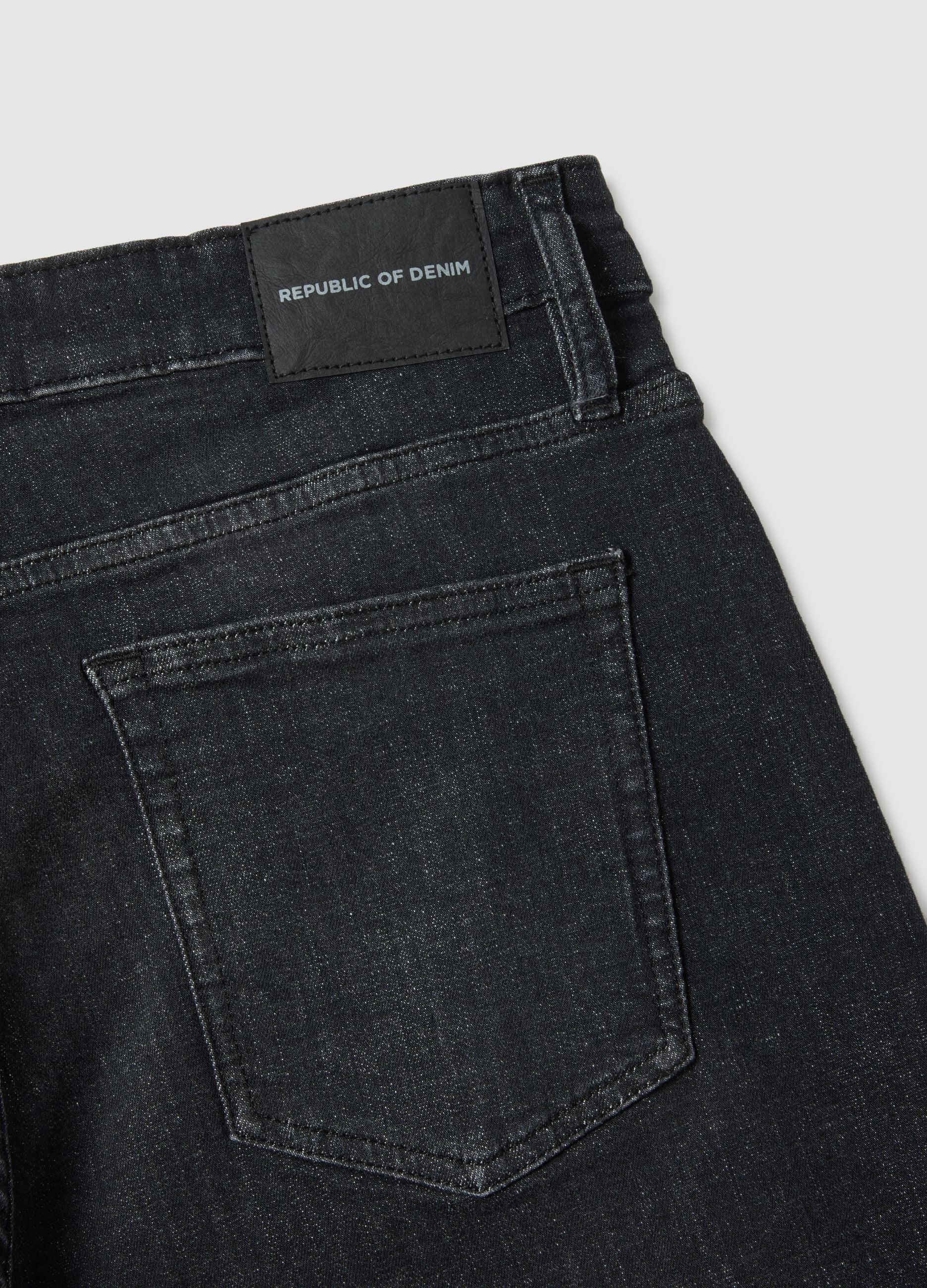 Black stretch cotton jeans comfort fit