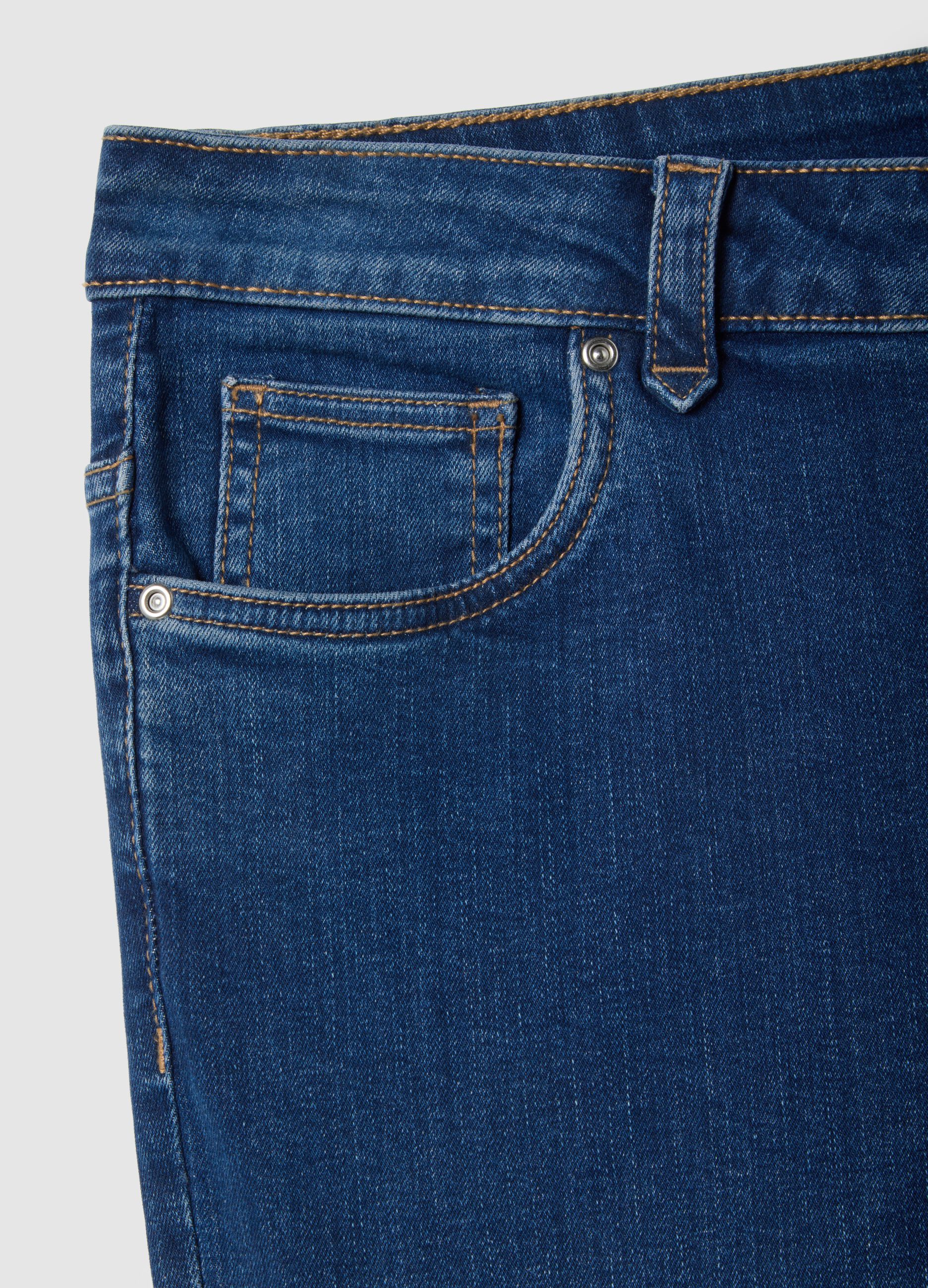 Blue stretch cotton flare jeans