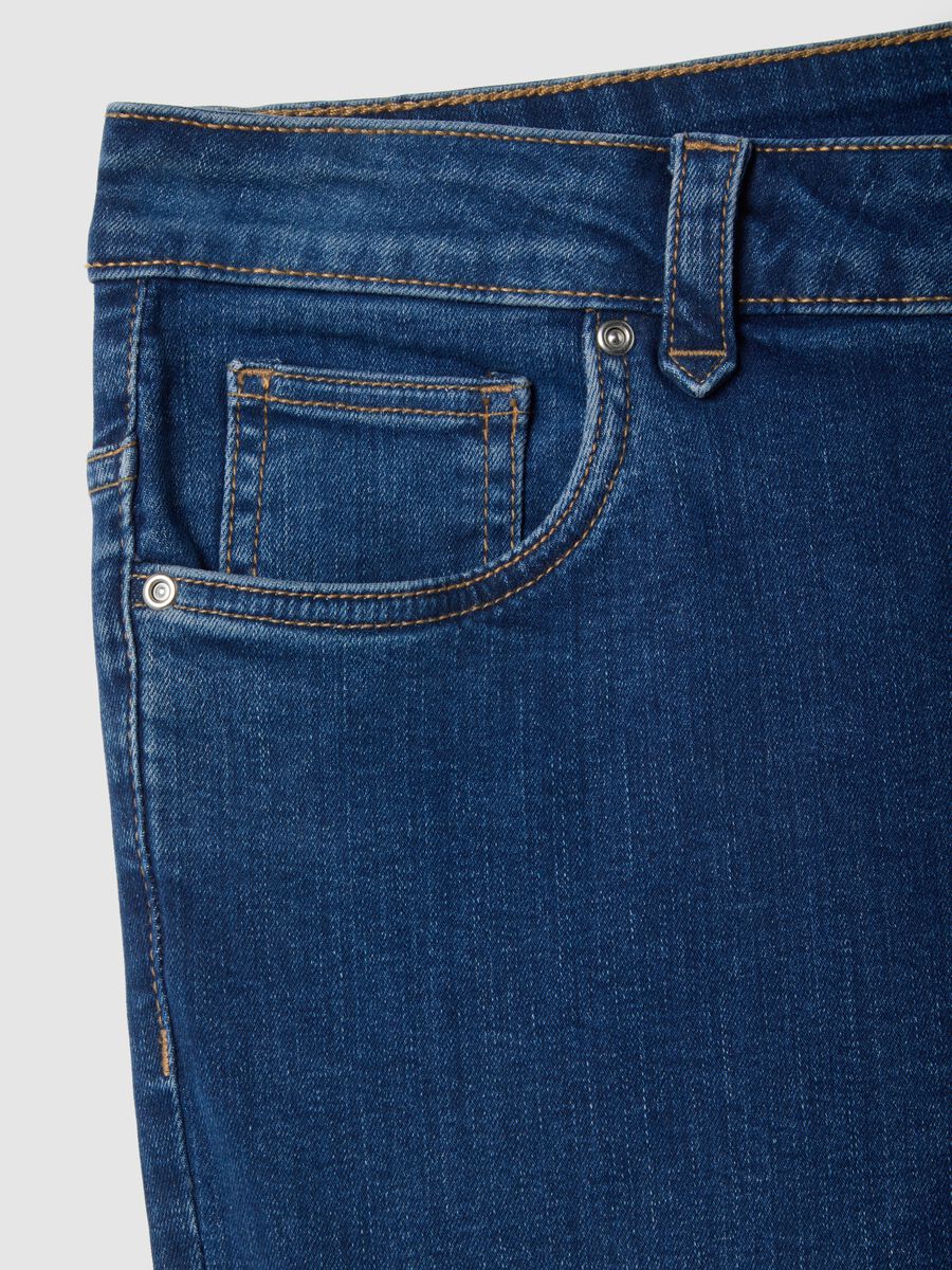 Jeans flare in cotone elasticizzato blu_5