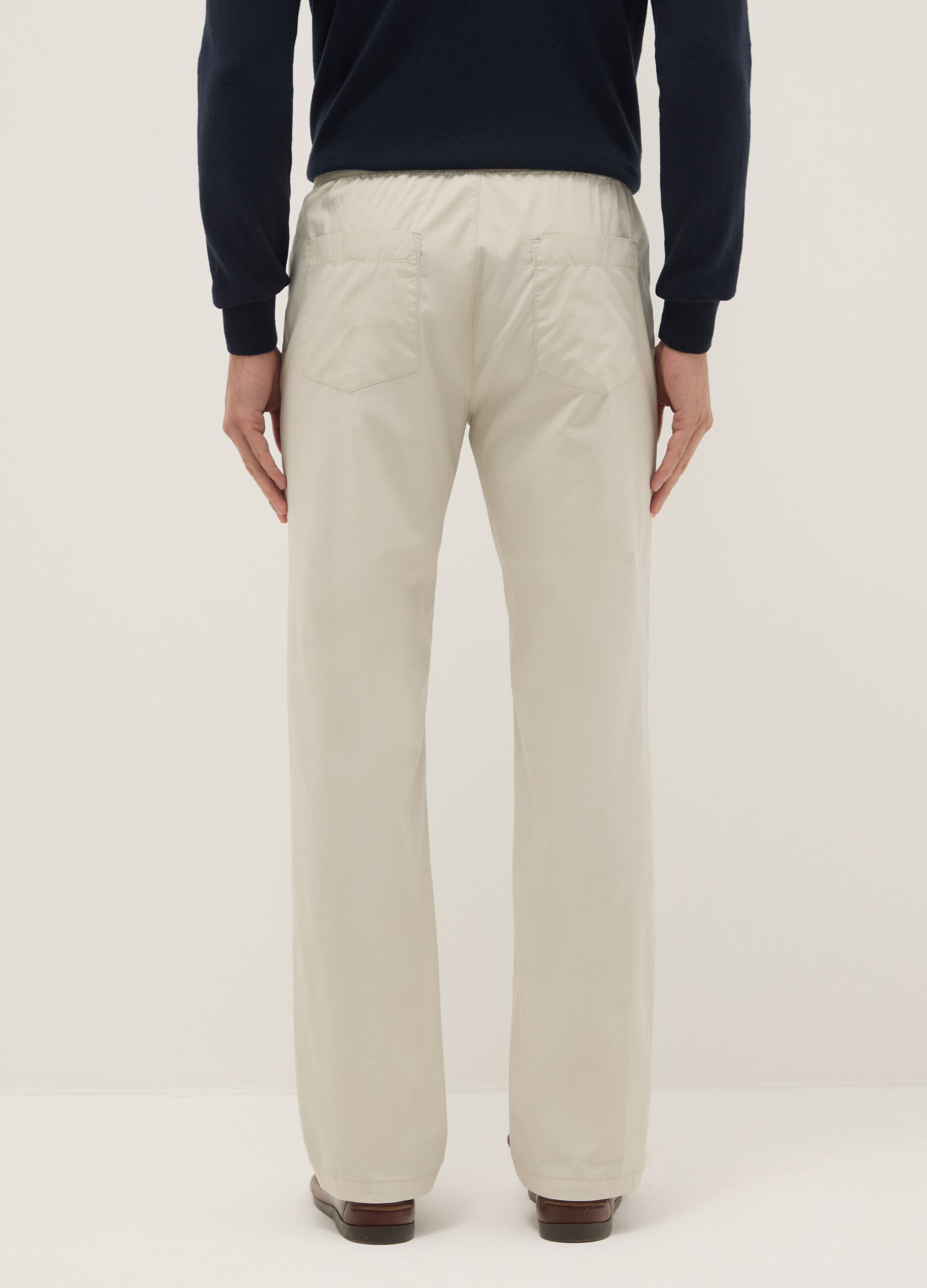 Beige chino trousers in pure cotton, regular fit