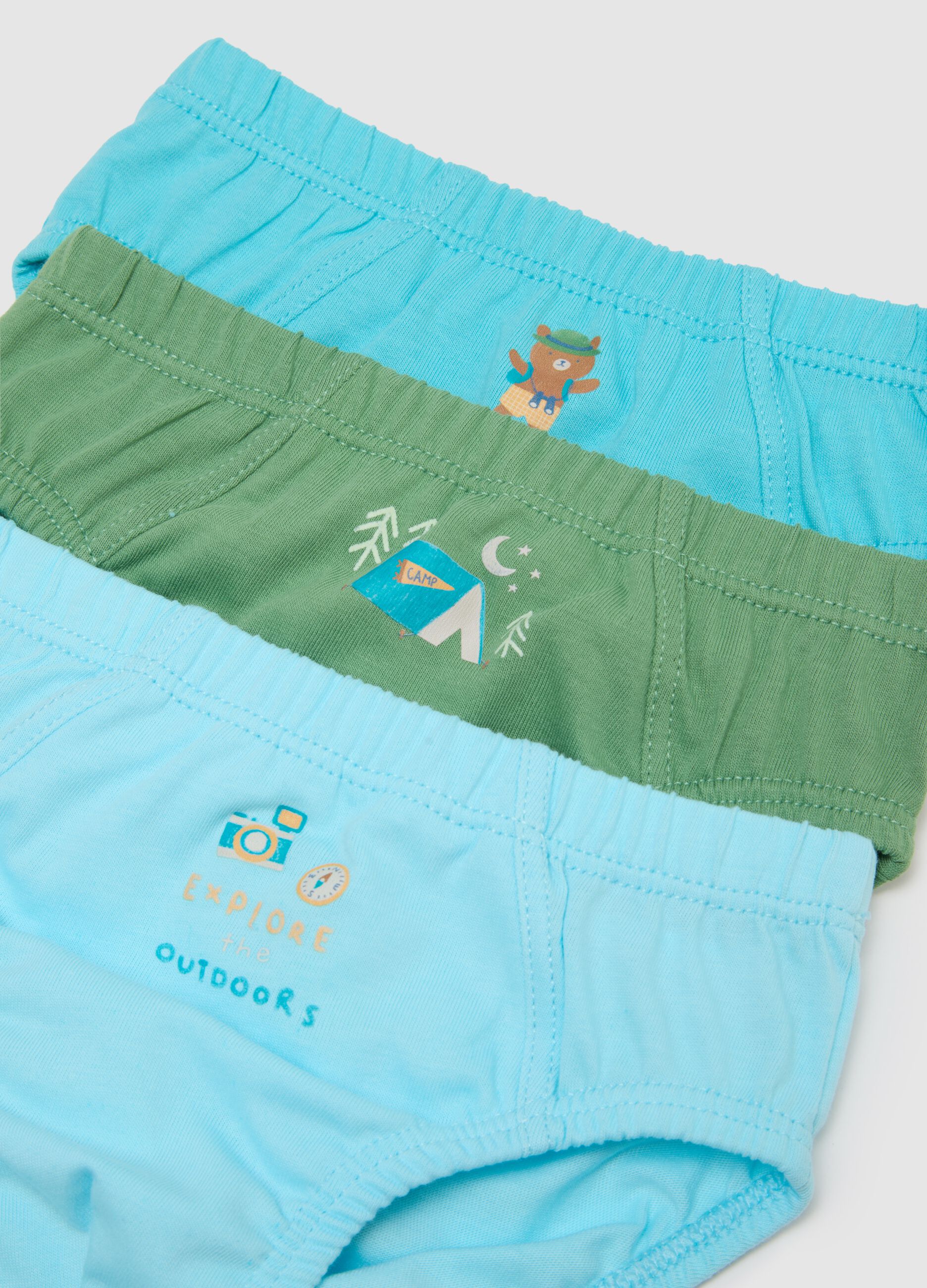 Multipack of pure cotton multicoloured regular fit baby briefs