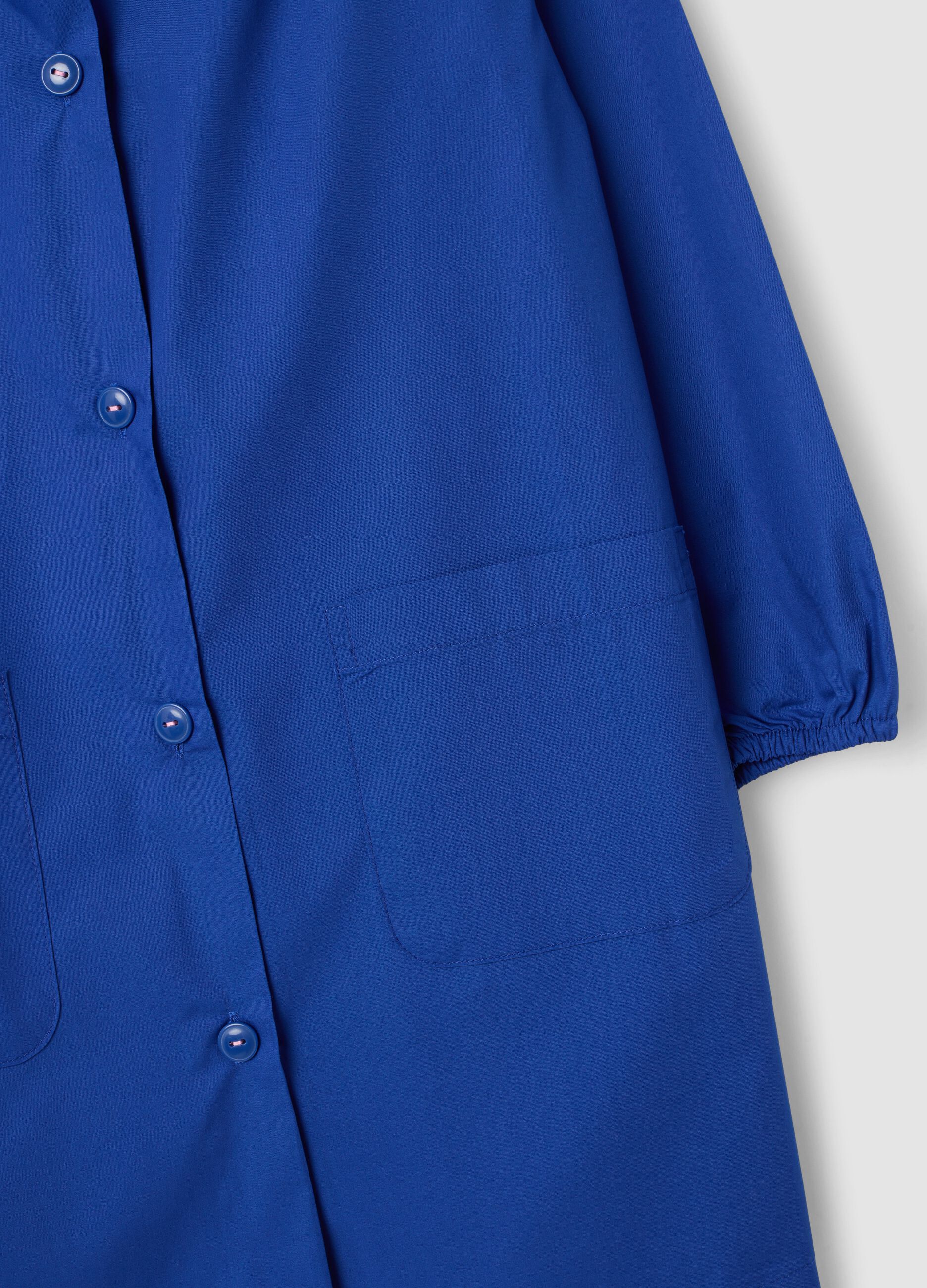 2-pack of blue school aprons with white collar