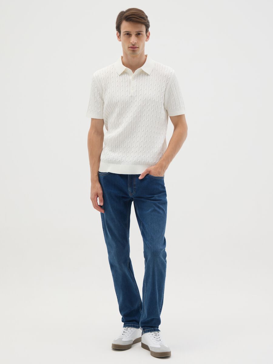 Men's Slim Fit Blue Denim Jeans_0