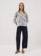 White stretch-cotton blouse with floral print_1