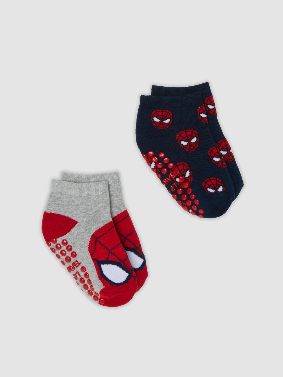 Bipack di calze antiscivolo blu cotone organico elasticizzato MARVEL Spider-Man_0