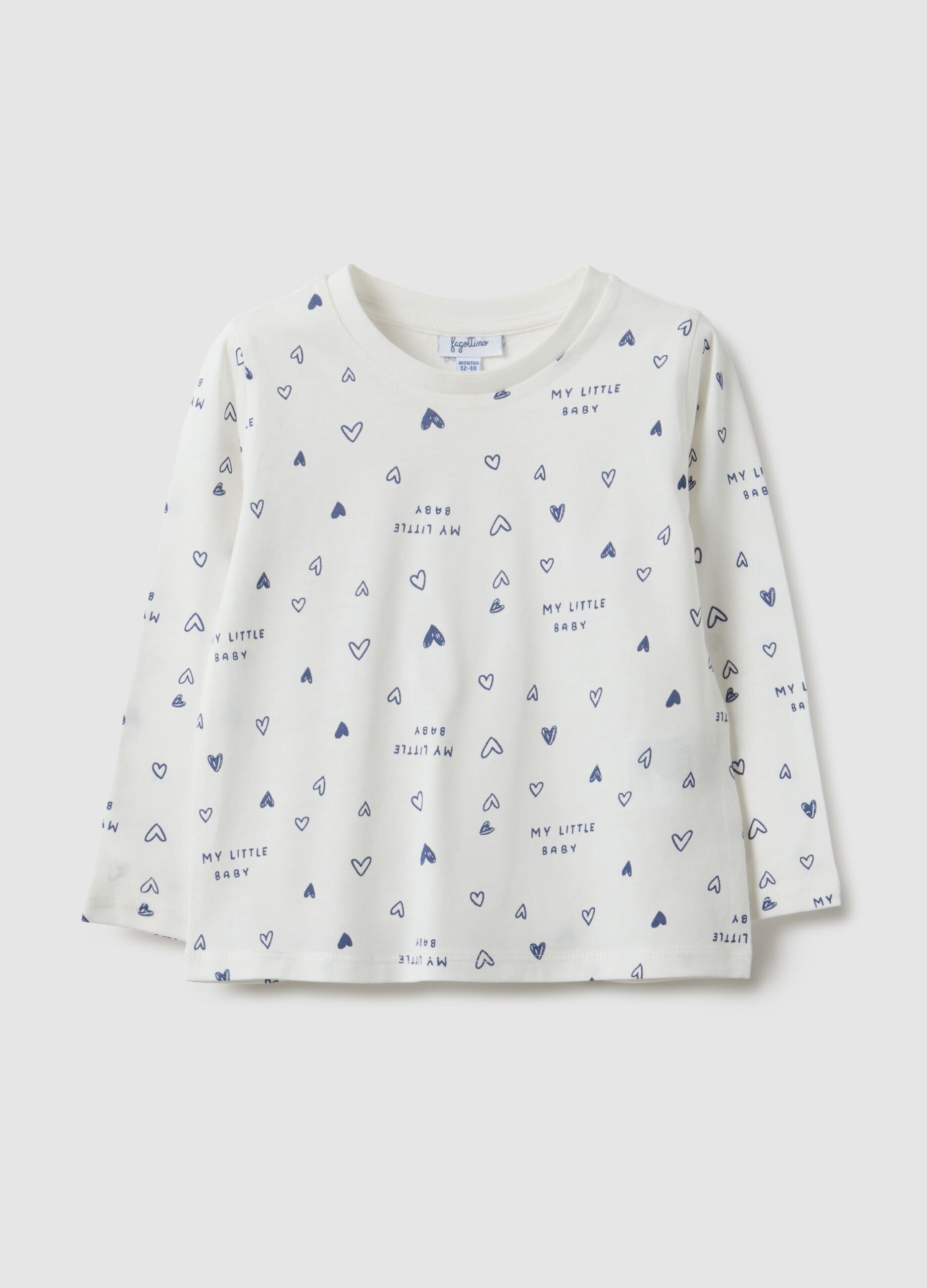 Multicolour long sleeve girl's T-shirt in pure cotton regular fit