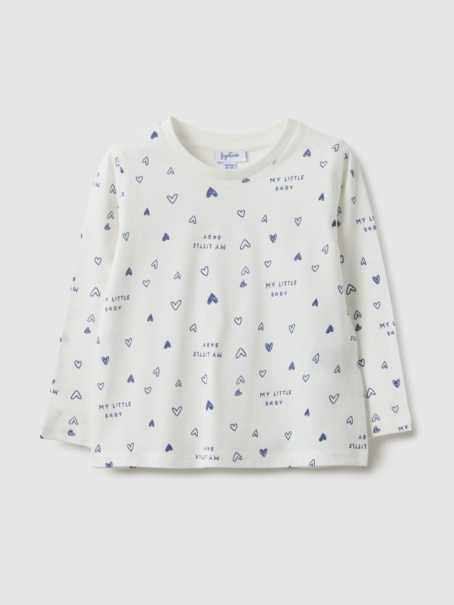 T-shirt multicolor a maniche lunghe da bimba in puro cotone regular fit_0