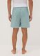 Green striped organic cotton pyjama shorts_3