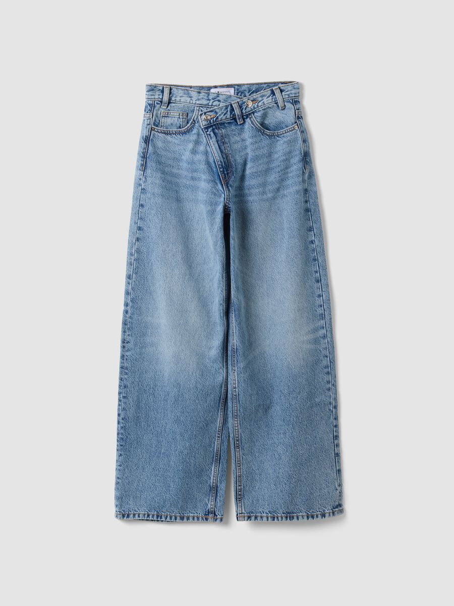 Light blue pure cotton denim jeans, skater fit_0