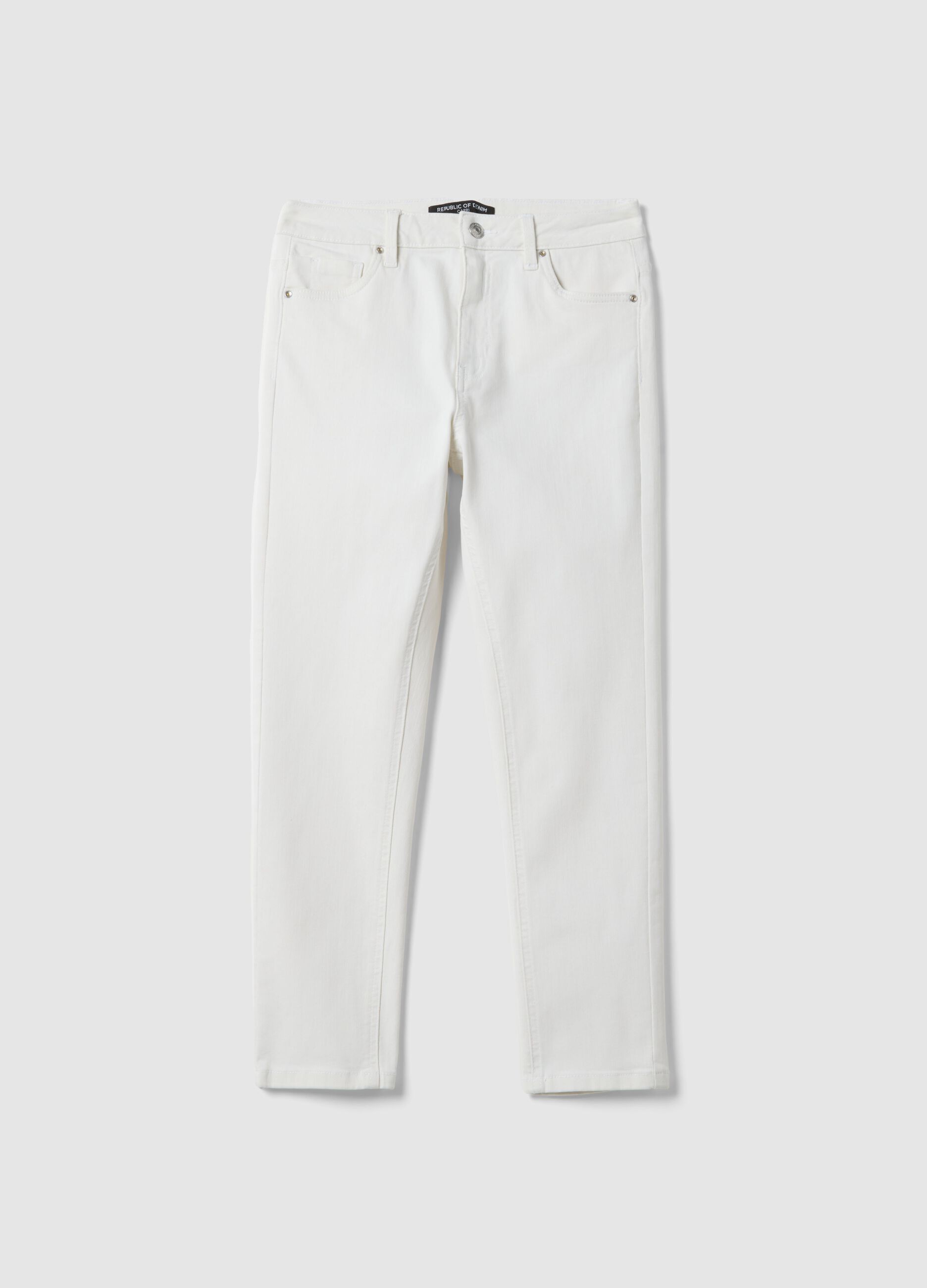 Skinny jeans in white stretch cotton blend