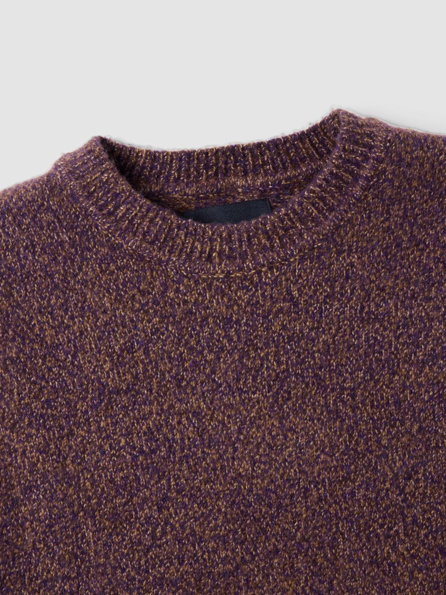 Brown crew-neck gilet in lyocell and wool blend_5