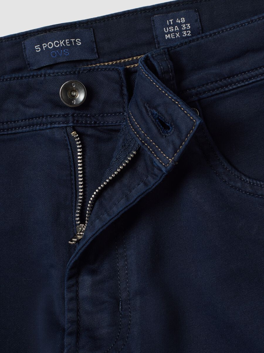 Pantaloni verdi in dobby di cotone elasticizzato slim fit_1