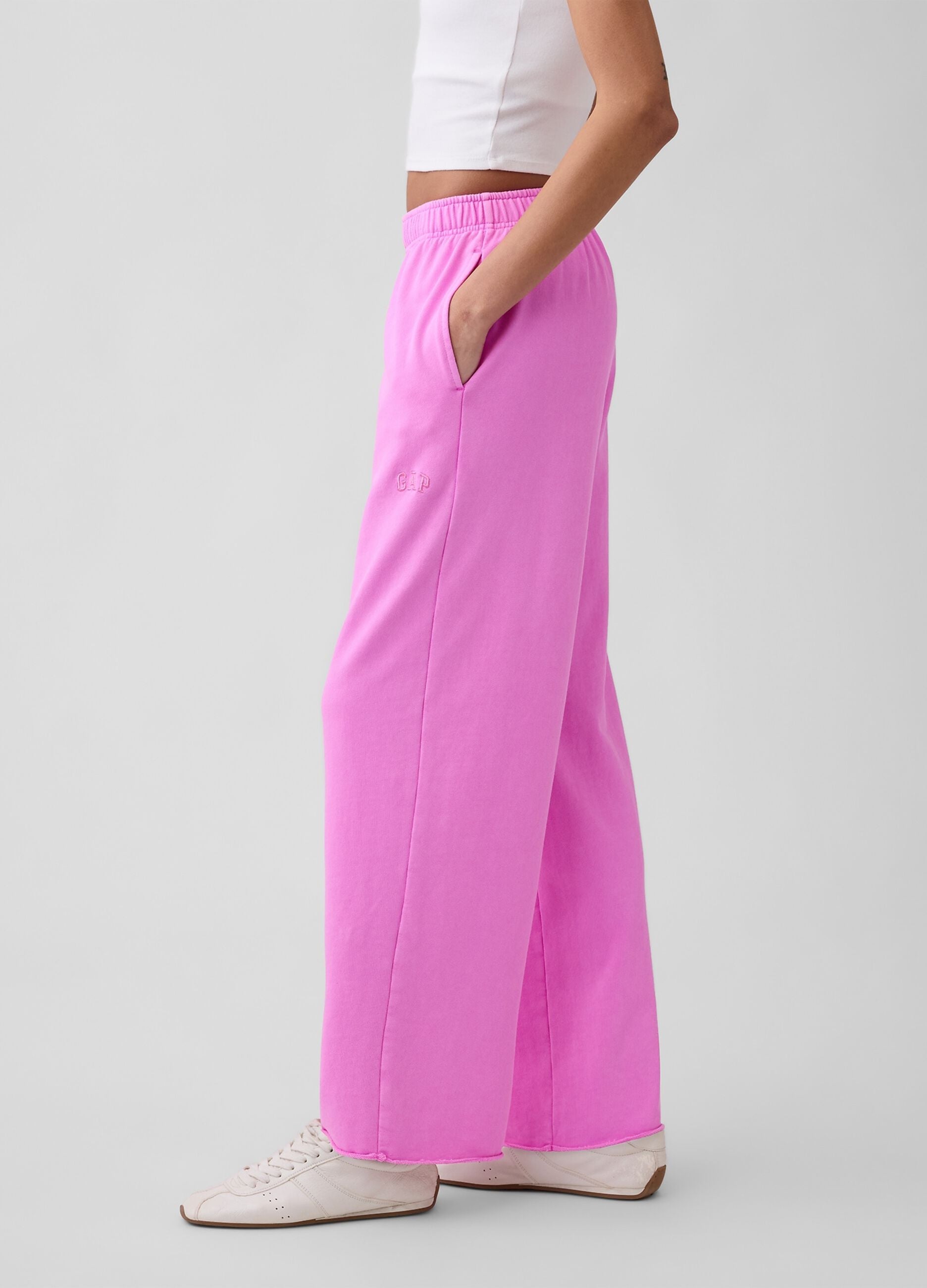 Cotton-blend palazzo trousers