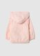 Pink waterproof regular fit jacket with hood for baby girl_1