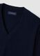 Blue pure wool jumper with deep V-neck_1
