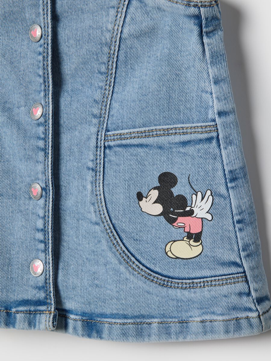 Abito in denim elasticizzato blu regular fit per bimba con grafica Minnie_3