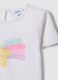 Girls' white stretch cotton T-shirt with star_2