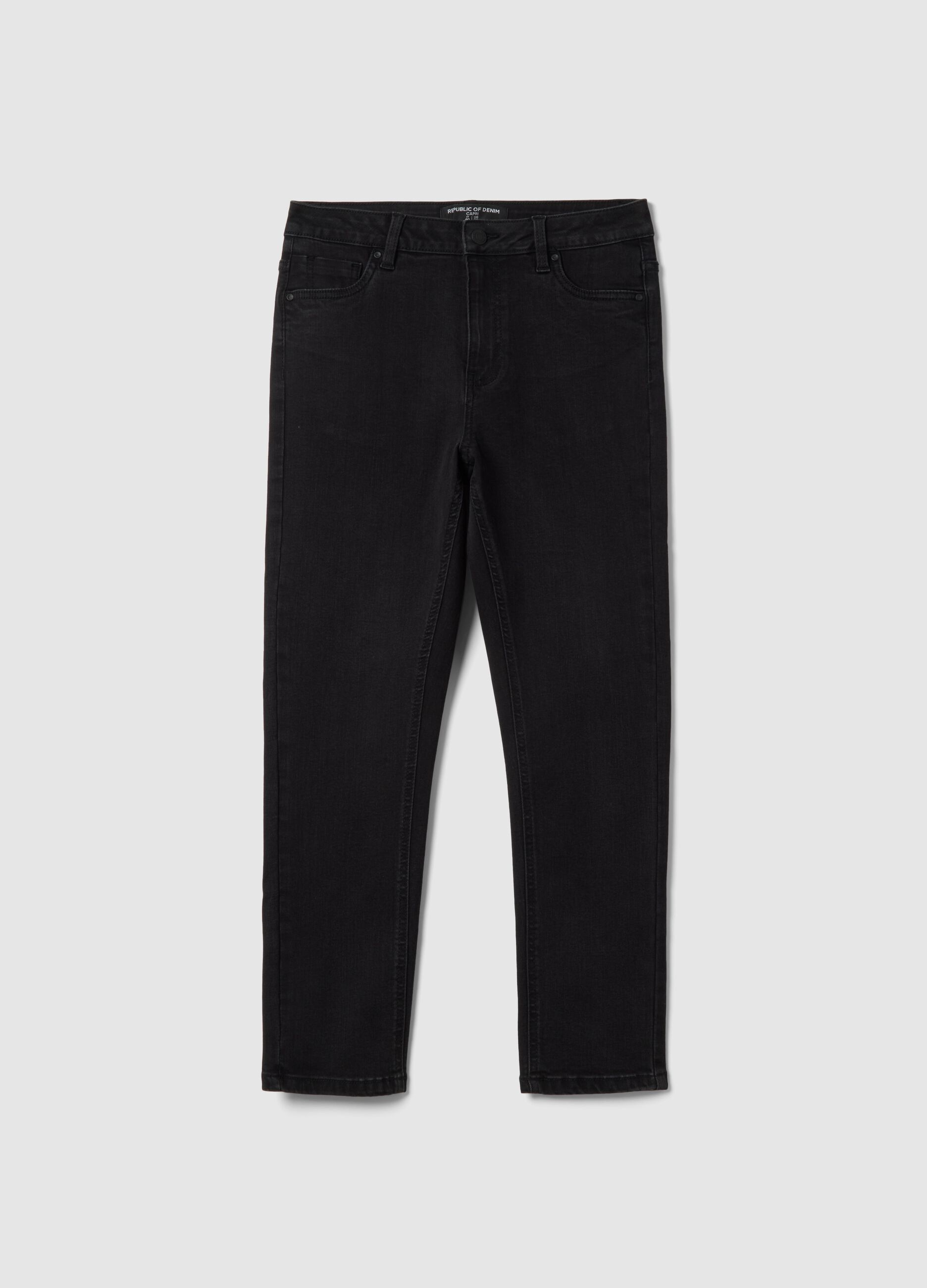 Black skinny jeans in stretch cotton and viscose