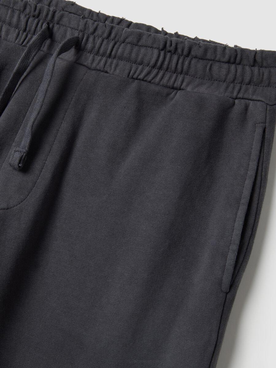 Pantaloni jogger grigi in misto cotone oversize fit_5