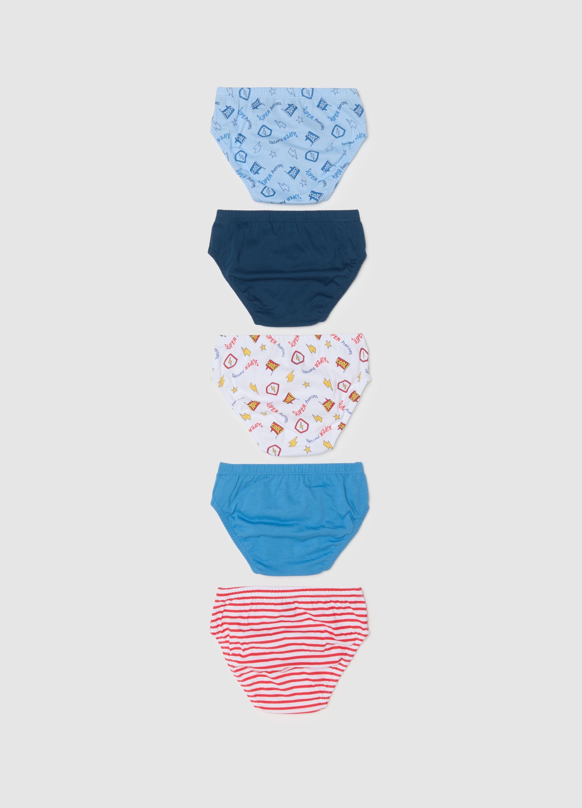 Children's regular fit multicolour multipack cotton briefs
