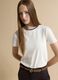 Beige stretch viscose crew-neck T-shirt_0