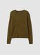 Olive green cable-knit crew neck jumper, regular fit_4