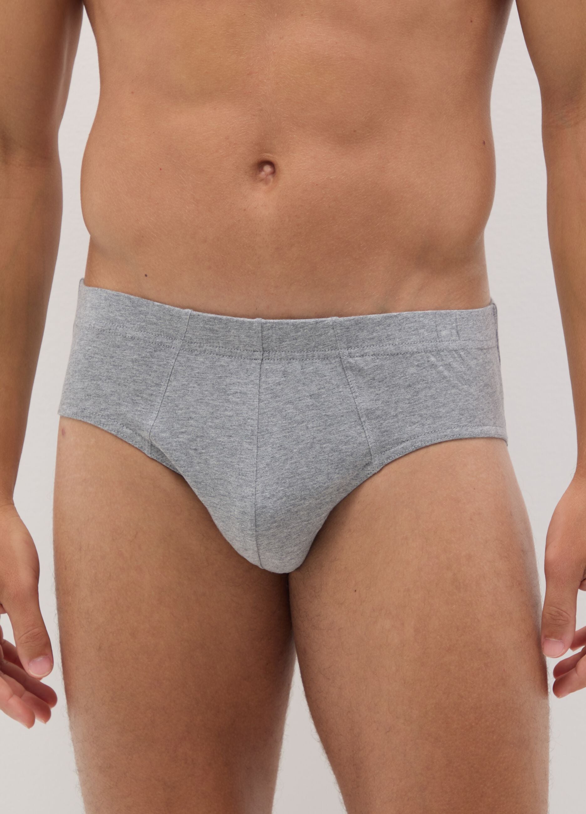 Set of grey cotton regular fit briefs tripack