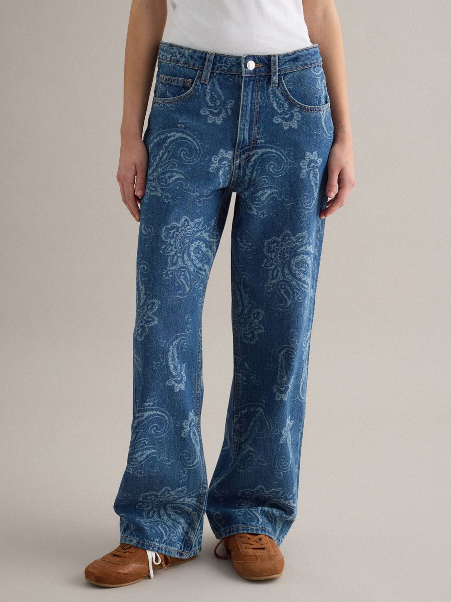 Pantaloni baggy blu in puro cotone_1