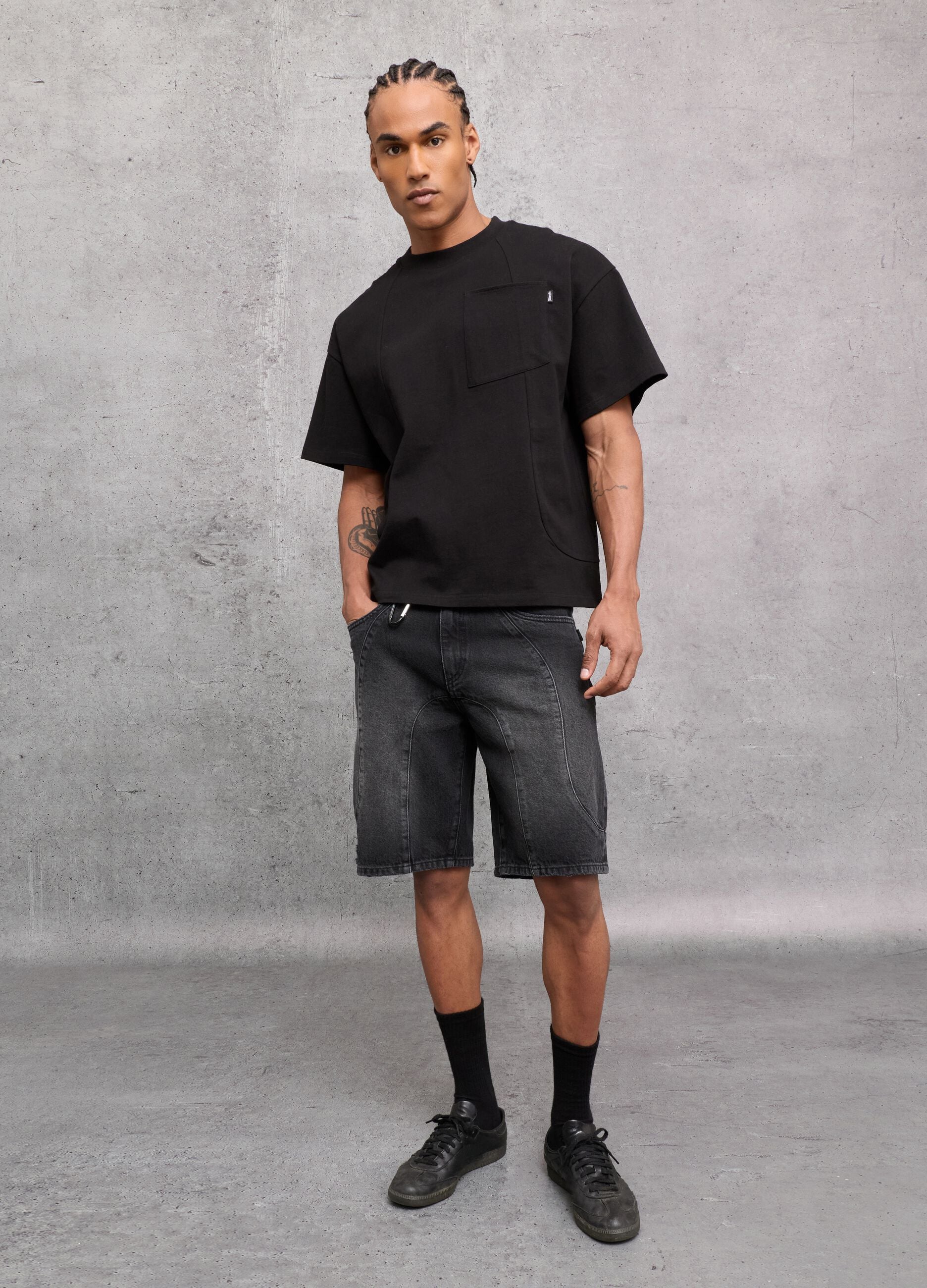 Black Denim Shorts