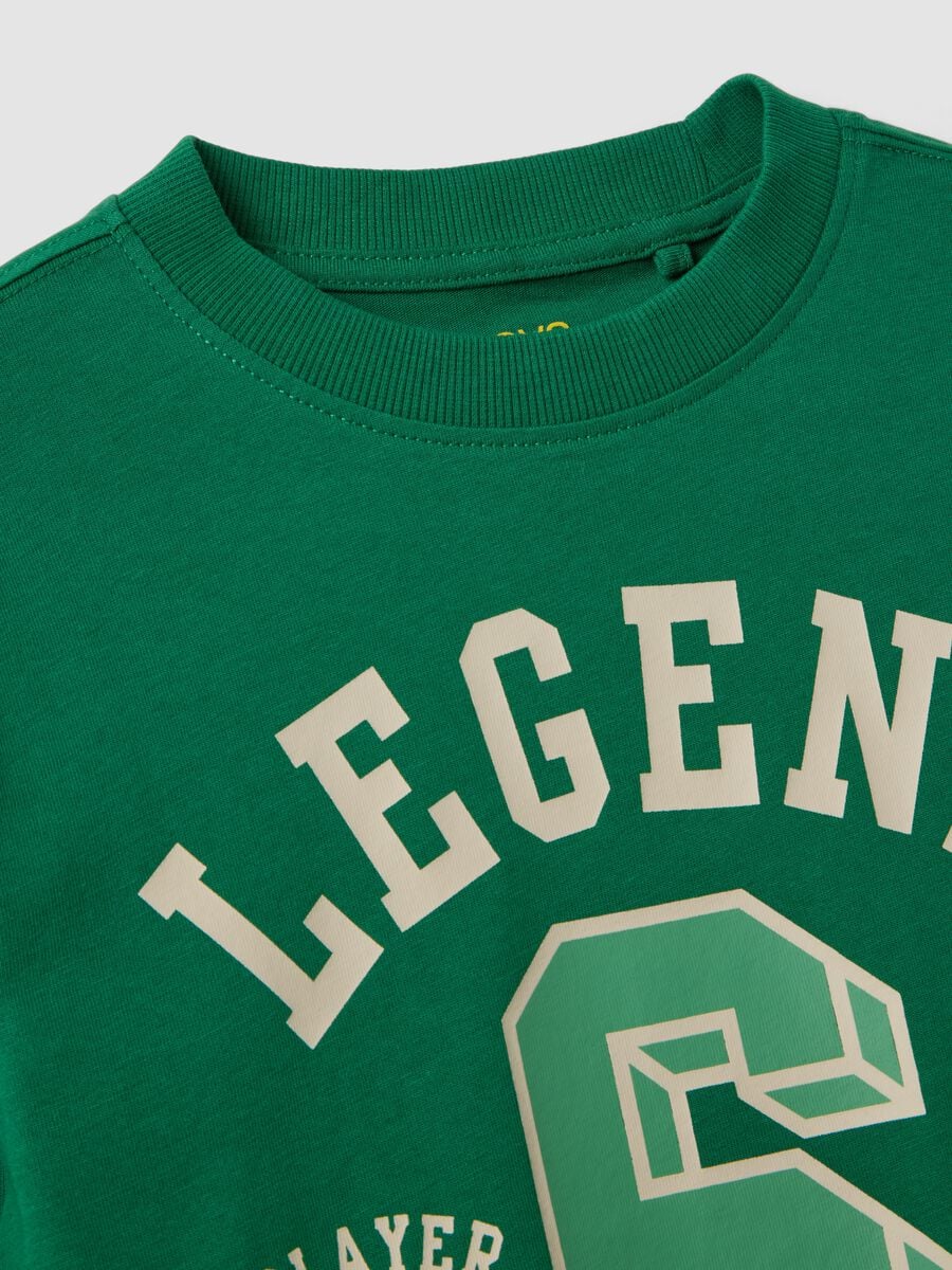 Green crew-neck T-shirt in pure organic cotton_3