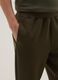 Brown cotton blend regular fit jogger trousers_3