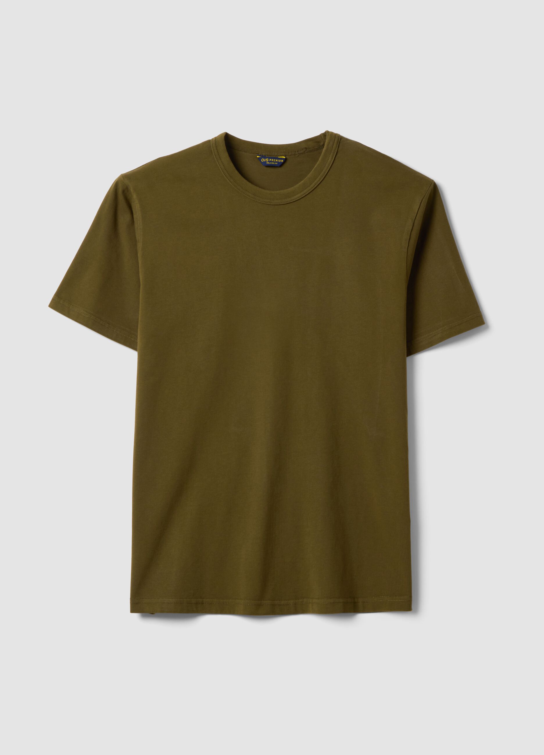 Green pure cotton T-shirt, relaxed fit