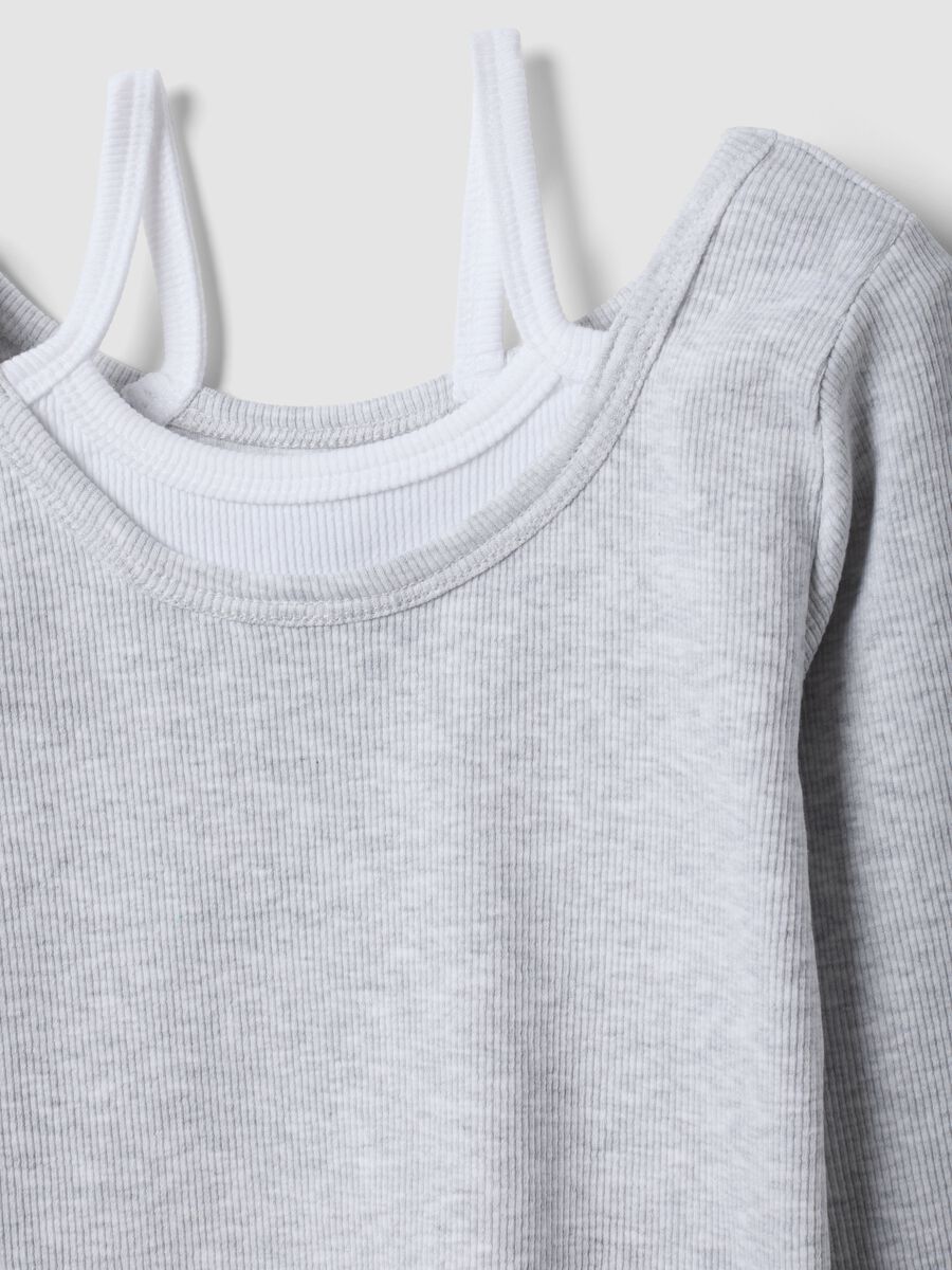 Grey stretch-cotton T-shirt with slim-fit straps_5