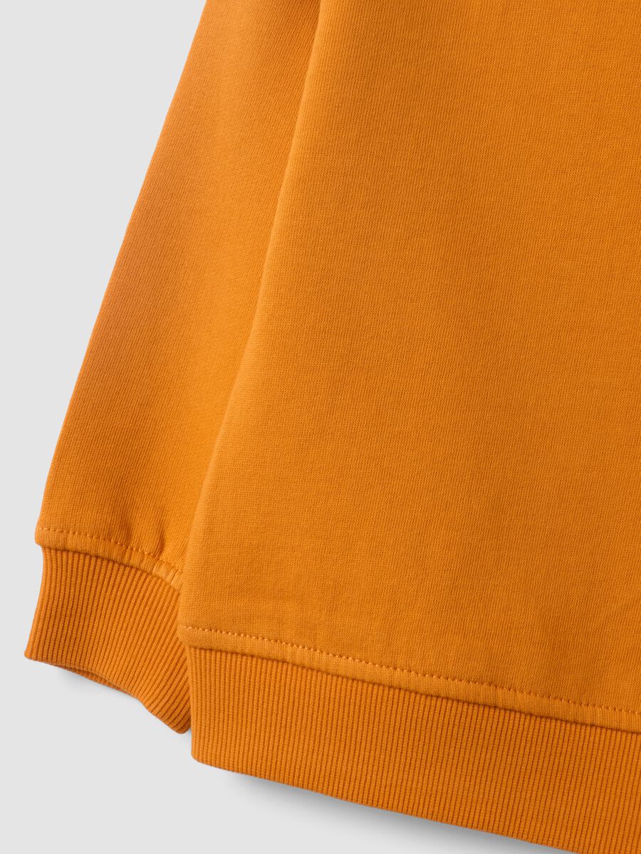 Orange oversized sweatshirt in pure organic cotton for boys_3