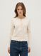 Beige Crew Neck Cardigan Regular Fit_1