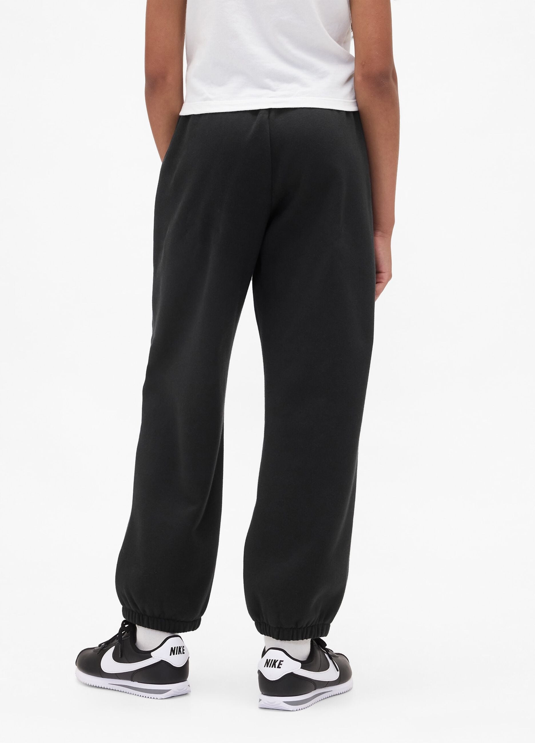 Black cotton blend trousers for girls