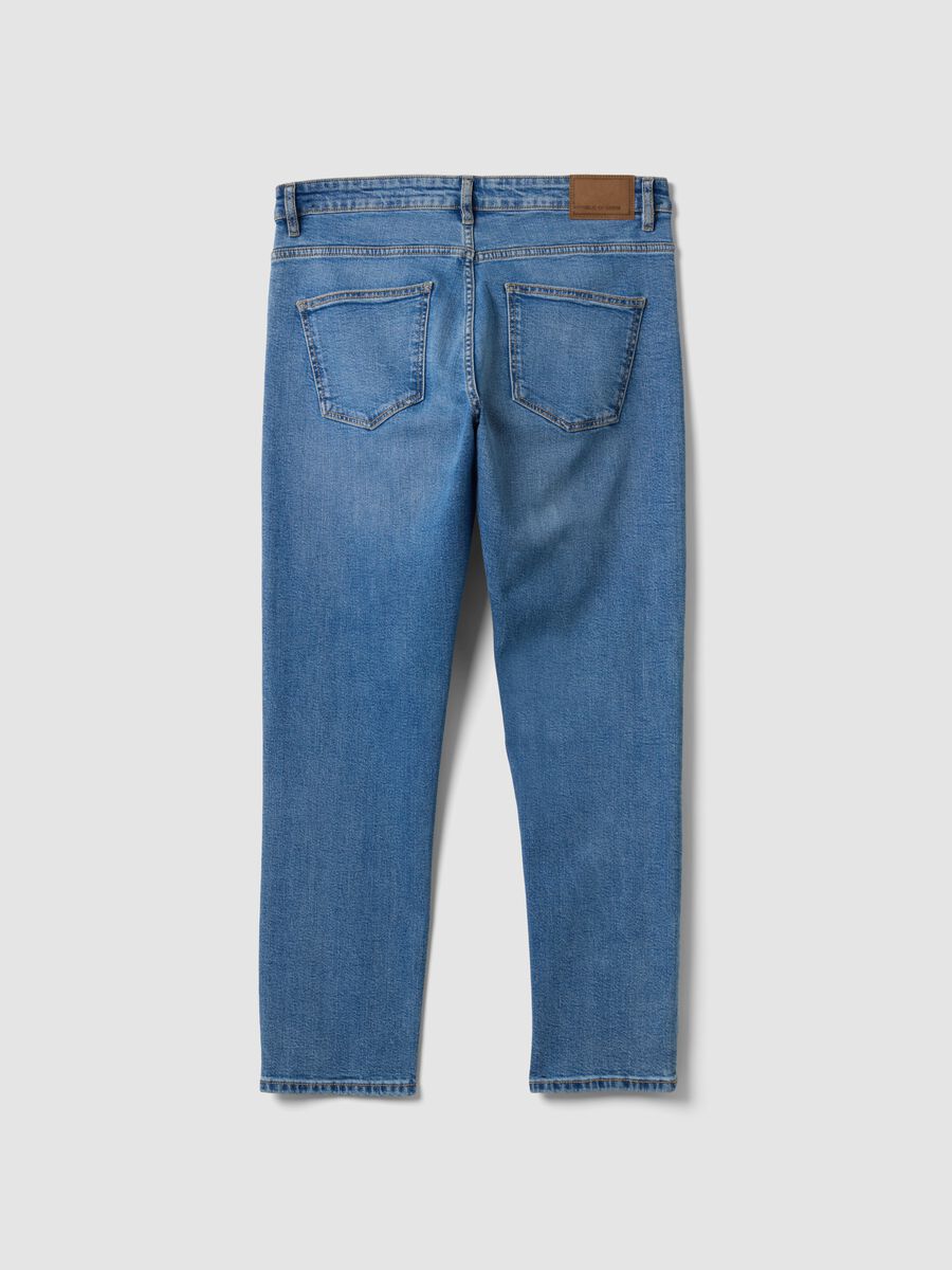 Blue slim-fit stretch cotton jeans_5